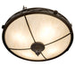 Meyda Lighting Arabesque 26" 4-Light Smoke Semi-flush Mount Light With Creme Carrara Idalight Shade