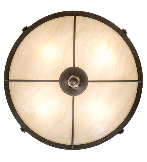Meyda Lighting Arabesque 26" 4-Light Smoke Semi-flush Mount Light With Creme Carrara Idalight Shade