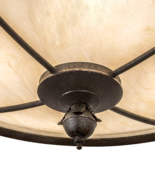 Meyda Lighting Arabesque 26" 4-Light Smoke Semi-flush Mount Light With Creme Carrara Idalight Shade
