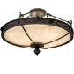 Meyda Lighting Arabesque 26" 4-Light Smoke Semi-flush Mount Light With Creme Carrara Idalight Shade