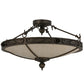 Meyda Lighting Arabesque 28" 4-Light Copper Rust Semi-flush Mount Ceiling Light With Fleshtone Idalight Shade