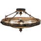 Meyda Lighting Arabesque 28" 4-Light Copper Rust Semi-flush Mount Ceiling Light With Fleshtone Idalight Shade