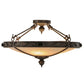 Meyda Lighting Arabesque 28" 4-Light Copper Rust Semi-flush Mount Ceiling Light With Fleshtone Idalight Shade