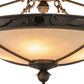 Meyda Lighting Arabesque 28" 4-Light Copper Rust Semi-flush Mount Ceiling Light With Fleshtone Idalight Shade