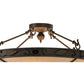 Meyda Lighting Arabesque 28" 4-Light Copper Rust Semi-flush Mount Ceiling Light With Fleshtone Idalight Shade