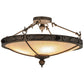Meyda Lighting Arabesque 28" 4-Light Copper Rust Semi-flush Mount Ceiling Light With Fleshtone Idalight Shade