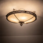 Meyda Lighting Arabesque 28" 4-Light French Bronze Flush Mount Light With Creme Carrara Idalight Shade