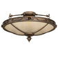 Meyda Lighting Arabesque 28" 4-Light French Bronze Flush Mount Light With Creme Carrara Idalight Shade
