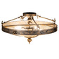 Meyda Lighting Arabesque 28" 4-Light French Bronze Flush Mount Light With Creme Carrara Idalight Shade