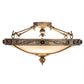 Meyda Lighting Arabesque 28" 4-Light French Bronze Flush Mount Light With Creme Carrara Idalight Shade