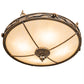Meyda Lighting Arabesque 28" 4-Light French Bronze Flush Mount Light With Creme Carrara Idalight Shade