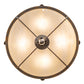 Meyda Lighting Arabesque 28" 4-Light French Bronze Flush Mount Light With Creme Carrara Idalight Shade
