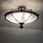 Meyda Lighting Arabesque 32" 5-Light Textured Black Semi-flush Mount Light With Clear Frosted Shade Glass