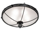 Meyda Lighting Arabesque 32" 5-Light Textured Black Semi-flush Mount Light With Clear Frosted Shade Glass
