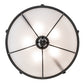 Meyda Lighting Arabesque 32" 5-Light Textured Black Semi-flush Mount Light With Clear Frosted Shade Glass