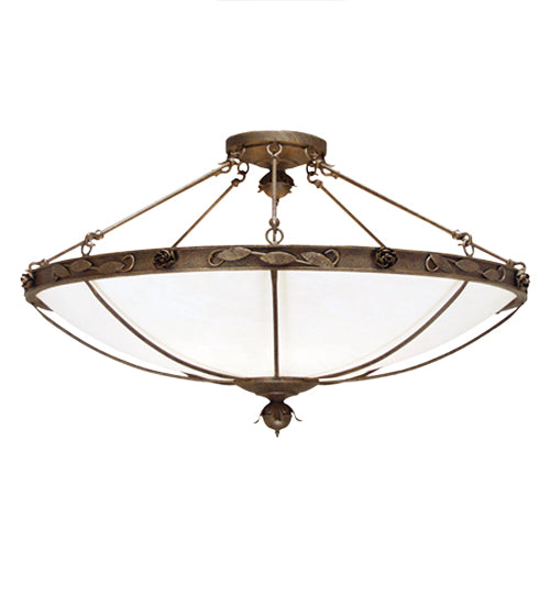 Meyda Lighting Arabesque 48" 8-Light Antiquity Semi-flush Mount Ceiling Light With Whitestone Idalight Shade