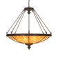 Meyda Lighting Arabesque 48" 8-Light Baroque Inverted Pendant Light With Ambra Siena Idalight Shade