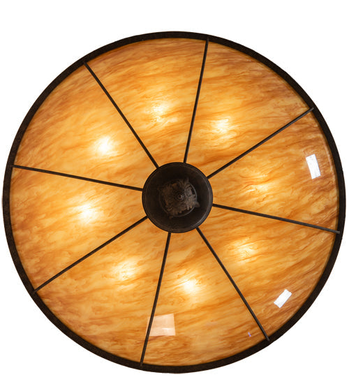 Meyda Lighting Arabesque 48" 8-Light Baroque Inverted Pendant Light With Ambra Siena Idalight Shade