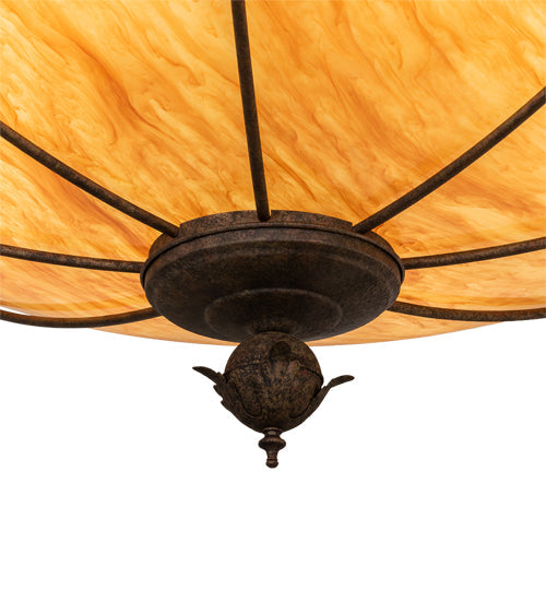 Meyda Lighting Arabesque 48" 8-Light Baroque Inverted Pendant Light With Ambra Siena Idalight Shade