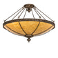 Meyda Lighting Arabesque 48" 8-Light Baroque Semi-flush Mount Light With Ambra Siena Idalight Shade Glass