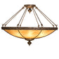 Meyda Lighting Arabesque 48" 8-Light Baroque Semi-flush Mount Light With Ambra Siena Idalight Shade Glass