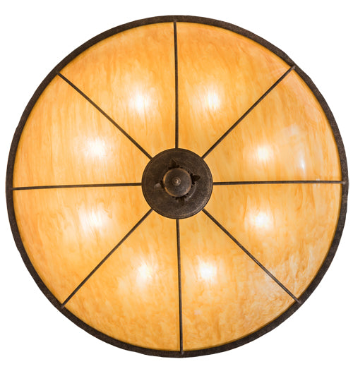 Meyda Lighting Arabesque 48" 8-Light Baroque Semi-flush Mount Light With Ambra Siena Idalight Shade Glass