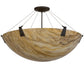 Meyda Lighting Araneta 247506 37" 4-Light Oil Rubbed Bronze Semi-flush Mount Light With Travertine Idalight Shade
