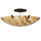 Meyda Lighting Araneta 247538 61" 12-Light Timeless Bronze Semi-flush Mount Light With Travertine Idalight Shade Glass