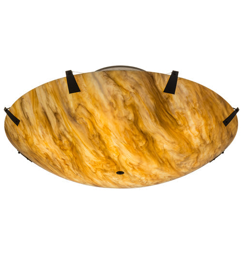 Meyda Lighting Araneta 247538 61" 12-Light Timeless Bronze Semi-flush Mount Light With Travertine Idalight Shade Glass