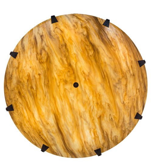 Meyda Lighting Araneta 247538 61" 12-Light Timeless Bronze Semi-flush Mount Light With Travertine Idalight Shade Glass