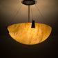 Meyda Lighting Araneta 25" 4-Light Oil Rubbed Bronze Semi-flush Mount Light With Beige Travertine Idalight Shade Glass