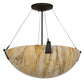 Meyda Lighting Araneta 25" 4-Light Oil Rubbed Bronze Semi-flush Mount Light With Beige Travertine Idalight Shade Glass