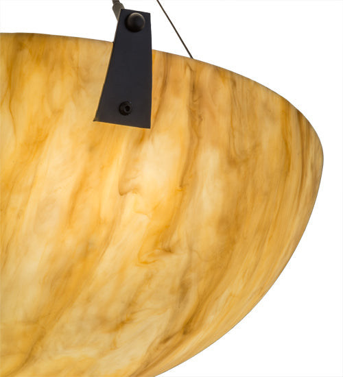 Meyda Lighting Araneta 25" 4-Light Oil Rubbed Bronze Semi-flush Mount Light With Beige Travertine Idalight Shade Glass