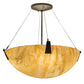 Meyda Lighting Araneta 25" 4-Light Oil Rubbed Bronze Semi-flush Mount Light With Beige Travertine Idalight Shade Glass