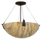 Meyda Lighting Araneta 25" 4-Light Oil Rubbed Bronze Semi-flush Mount Light With Travertine Idalight Shade