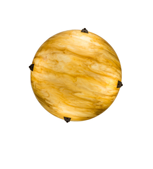 Meyda Lighting Araneta 25" 4-Light Oil Rubbed Bronze Semi-flush Mount Light With Travertine Idalight Shade