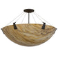 Meyda Lighting Araneta 37" 4-Light Oil Rubbed Bronze Semi-flush Mount Light With Travertine Idalight Shade Glass