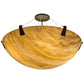Meyda Lighting Araneta 37" 4-Light Oil Rubbed Bronze Semi-flush Mount Light With Travertine Idalight Shade Glass