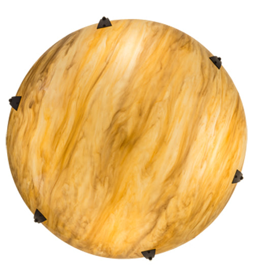 Meyda Lighting Araneta 37" 4-Light Oil Rubbed Bronze Semi-flush Mount Light With Travertine Idalight Shade Glass