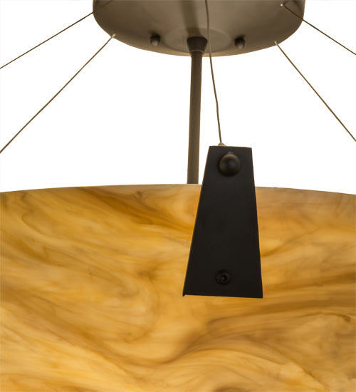 Meyda Lighting Araneta 37" 4-Light Oil Rubbed Bronze Semi-flush Mount Light With Travertine Idalight Shade Glass
