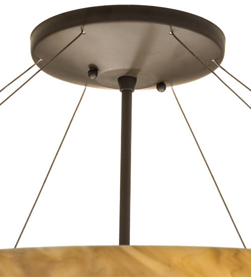 Meyda Lighting Araneta 37" 4-Light Oil Rubbed Bronze Semi-flush Mount Light With Travertine Idalight Shade Glass