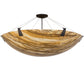 Meyda Lighting Araneta 49" 6-Light Oil Rubbed Bronze Semi-flush Mount Light With Travertine Idalight Shade