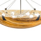 Meyda Lighting Araneta 49" 6-Light Oil Rubbed Bronze Semi-flush Mount Light With Travertine Idalight Shade