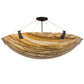 Meyda Lighting Araneta 49" 6-Light Oil Rubbed Bronze Semi-flush Mount Light With Travertine Idalight Shade Glass