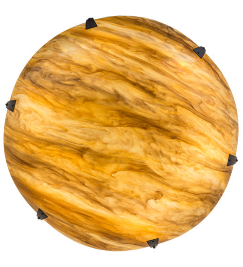 Meyda Lighting Araneta 49" 6-Light Oil Rubbed Bronze Semi-flush Mount Light With Travertine Idalight Shade Glass