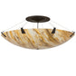 Meyda Lighting Araneta 61" 12-Light Timeless Bronze Semi-flush Mount Light With Travertine Idalight Shade Glass