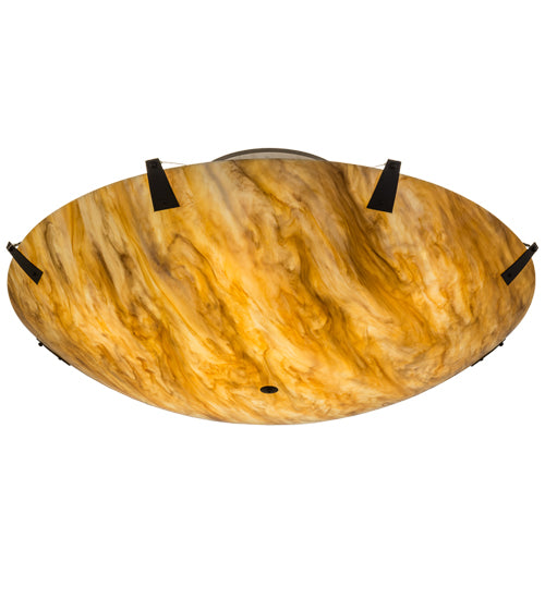Meyda Lighting Araneta 61" 12-Light Timeless Bronze Semi-flush Mount Light With Travertine Idalight Shade Glass