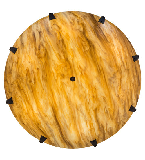 Meyda Lighting Araneta 61" 12-Light Timeless Bronze Semi-flush Mount Light With Travertine Idalight Shade Glass