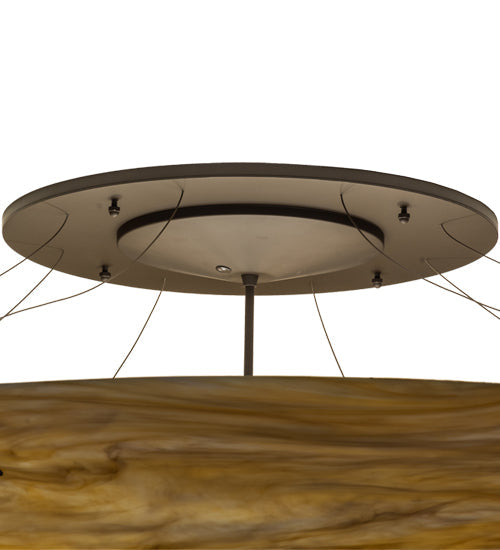 Meyda Lighting Araneta 61" 12-Light Timeless Bronze Semi-flush Mount Light With Travertine Idalight Shade Glass
