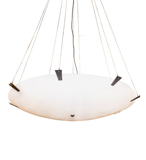 Meyda Lighting Araneta 72" 14-Light Gunmetal Gray Semi-flush Mount Light With White Statuario Idalight Shade